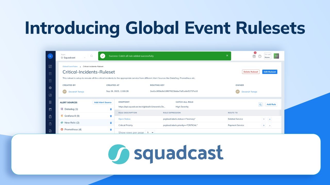 Introducing Squadcast's Global Event Rulesets | Incident Management ...