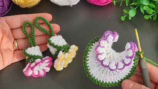 VERY NICE IDEA !🥰Make MONEY with This SUPER EASY Crochet Mini Tulip Keychain!🥰Sell ​​and gift.