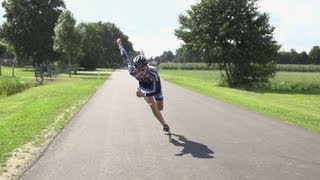 Inline Skate Double Push Technique Slowmotion, Mark Horsten