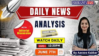 Daily News Analysis with Editorial Discussion for UPSC, SSC | By @sriramsiasofficial