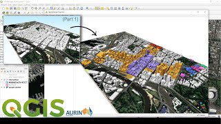 PART 2 - How to create 3D BUILDING VIEW in QGIS using Qgis2threejs(+INTERSECTION \u0026 BUFFERED FEATURE)