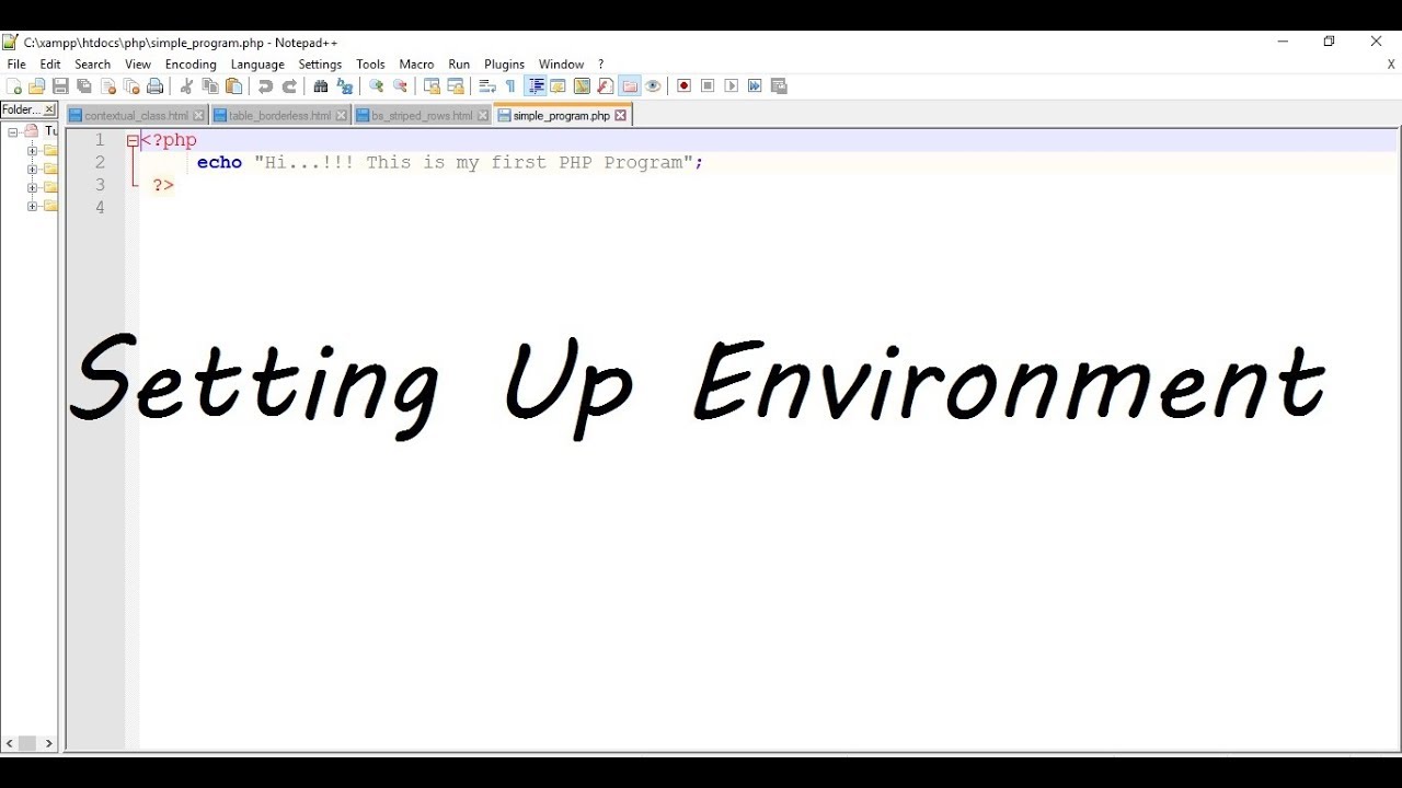 Setting Up Environment In PHP || Simple Program In PHP - YouTube