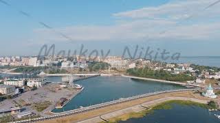 Cheboksary, Russia. Mother is the patroness. Cheboksary bay, Aerial View