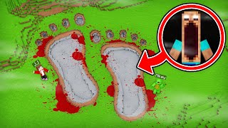 JJ and Mikey Found SCARY MONSTER FOOTPRINT? - Maizen Parody  in Minecraft