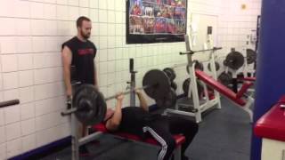 #185 bench for 18 reps