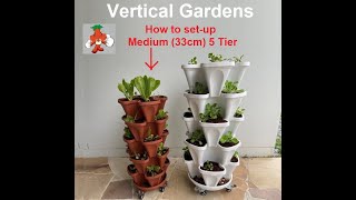 How To Set-up a Vertical Garden | Mr Stacky Medium (33cm) Stacking Planters with Heavy Duty Trolley