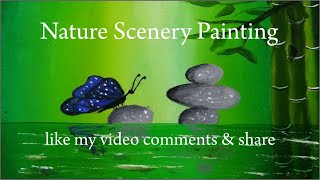 Step by Step Acrylic Painting on Canvas for Beginners/ Nature Scenery Painting/ slow motion Painting