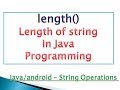 Java program : String methods length()- Length of String & charAt() with Example