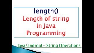 Java program : String methods length()- Length of String & charAt() with Example