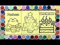 Colored sand panting christmas tree, pusheen the cat and birthday cake, sand art (Chim Xinh channel)