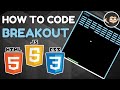 Code brick breaker game in Javascript HTML CSS