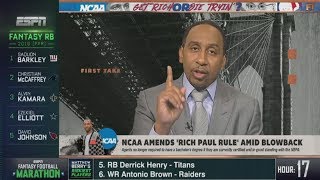 Stephen A. Smith reacts to NCAA amends 'Rich Paul Rule'; agents no longer required to have bachelor
