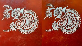 ଅତି ସହଜ ସୁନ୍ଦର ଝୋଟି/Easy and  Beautiful jhoti /Easy Round Flower Rangoli design /Easy Alpona design