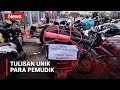 Potret Tulisan Kocak Para Pemudik di Belakang Motor