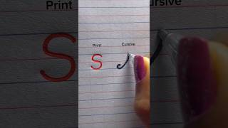 “S” print & cursive handwriting #lettering #handwriting #calligrahy #reels #fyp #shorts #viralvideo