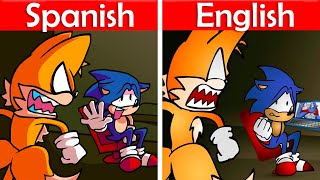 Hey Sonic what's up, OH GOD WHAT ARE YOU DOING! Spanish vs English | Tails Caught Sonic