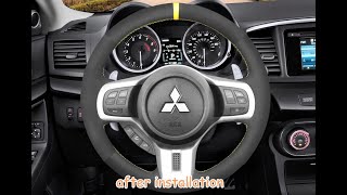 MEWANT---for Mitsubishi Lancer Evolution EVO X Car Steering Wheel Cover Installation