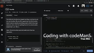 Codewars 7 kyu True Min Javascript