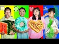 TANTANGAN MAKANAN BENTUK GEOMETRI ADA KOTAK, LOVE, SEGITIGA DAN BULAT! | Mikael TubeHD