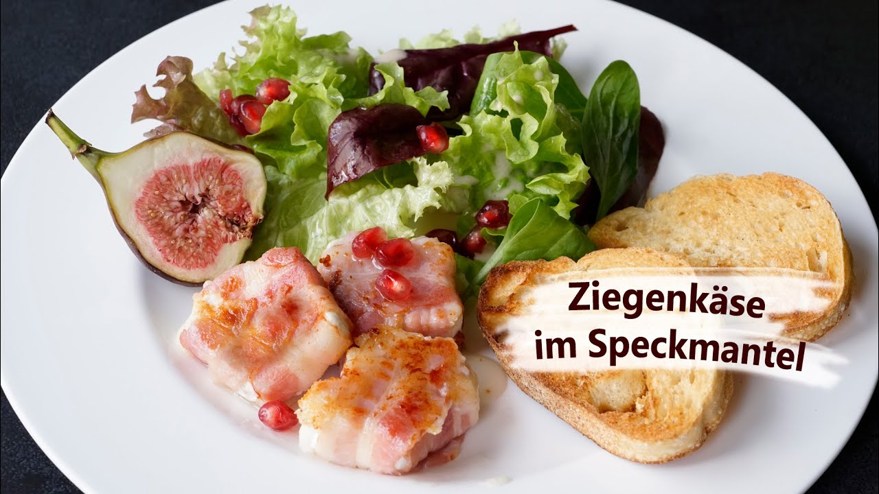 Ziegenkäse Im Speckmantel Mit Salat - Eine Tolle Vorspeise Für Das ...