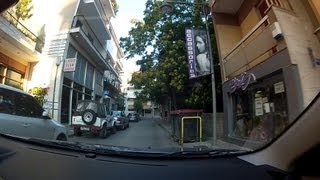 Driving in downtown Tripoli, Arcadia, Greece (city driving) - onboard camera