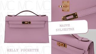 Hermès Kelly Pochette in Mauve Sylvestre – The Ultimate Luxury Clutch • MIGHTYCHIC •