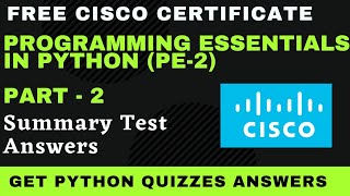 Python Essentials Part-2 Summary Test Answers| python essentials quiz answers #cisco #programming