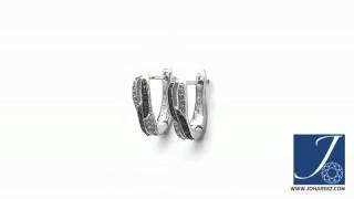 Diamblu 0.24CTW Genuine Black Diamond \u0026 White Diamond .925 Sterling Silver Earrings