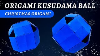 Origami Paper Ball For Christmas Decoration | Origami Kusudama Ball