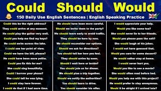 Could / Should / Would - 150 Daily Use English Sentences | English Speaking Practice