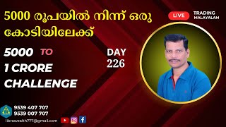 ലൈവ് ട്രേഡിങ്ങ് | നിഫ്റ്റി | ബാങ്ക് നിഫ്റ്റി | 5000 - ൽ  നിന്ന് ഒരു കോടിയിലേക്ക്