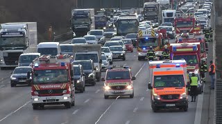 BF + FF + RD + Pol München / Freising / Nürnberg Einsatzfahrten Autobahn Verkehrsunfall