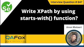Write xpath by using starts-with() function (Selenium Interview Question #647)