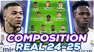 L'équipe du Real Madrid 2024-2025 ! Comment jouer avec Kylian Mbappe ? Rodrygo au banc ?