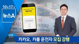 카카오, 카풀 운전자 모집 강행…택시와 다른점은? | 뉴스A