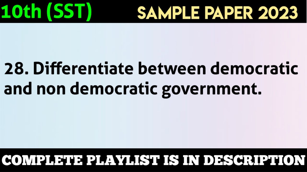 Differentiate Between Democratic And Non Democratic Government ...