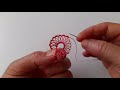 needle lace rose making.. İğne oyası gül yapımı