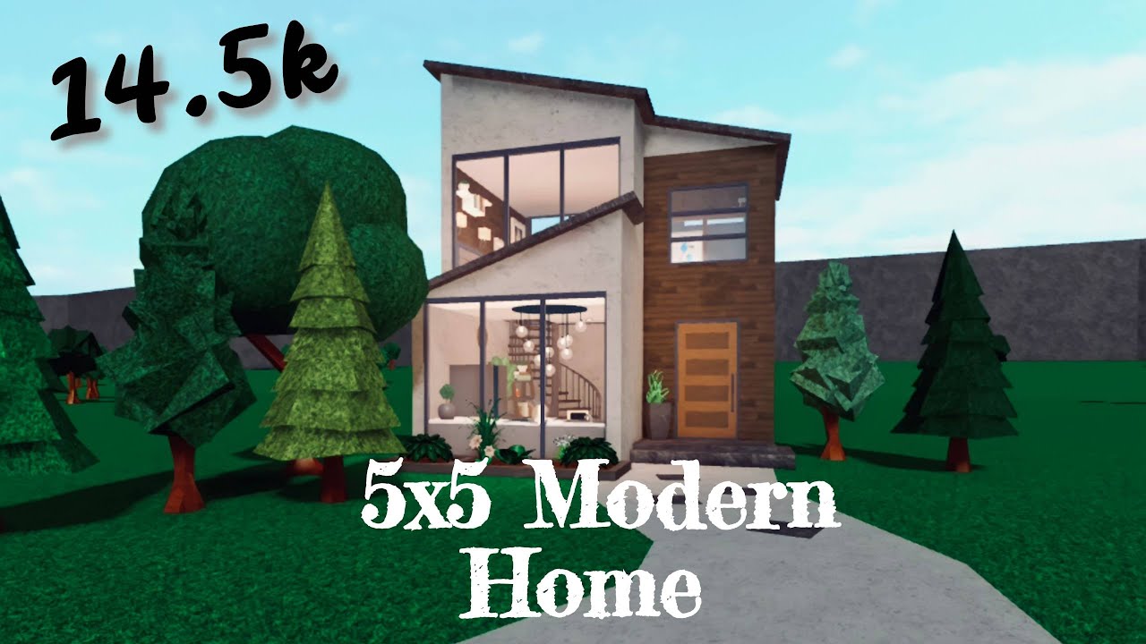 ROBLOX| Bloxburg: Small 5x5 Modern House || 14.5k - YouTube