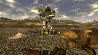 BoS paladins vs NCR troopers   Fallout New Vegas npc battle