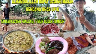 ALHAMDULILLAH DAPAT DAGING  MASAK RENDANG||TANAM KACANG PANJANG, TIMUN SUDAH HIDUP⁉