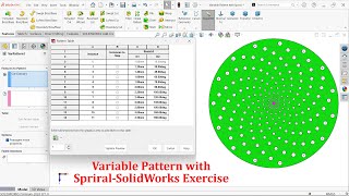 SolidWorks Advanced Tutorial Variable Pattern with Spiral