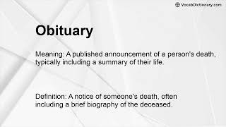 Obituary Meaning