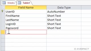 Access 2013 Create User Tables
