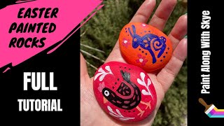 🐣 EP108 'Easter Painted Rocks' easy acrylic folk art style Easter painting