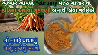 અથાણાં માટે ગાજરના ઠોઠિયા બનાવાની સરળ રીત|Gajar NaThothiya & Sukavni Banavani Rit|carrot khokhda