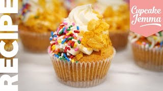 Milk Bar Inspired Cereal Milk Cupcake Recipe \u0026 Tutorial | Cupcake Jemma