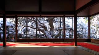 京都の四季　雪景色　大原　宝泉院　（額縁庭園）