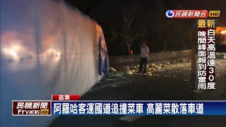 阿羅哈客運國道追撞菜車 兩名乘客受輕傷－民視新聞