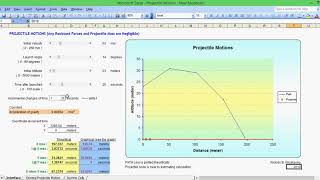 Excel Projectile Motion