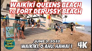 Waikiki Queens Beach to Fort DeRussy Beach to Watch the Friday Fireworks June 3, 2022 Oahu Hawaii